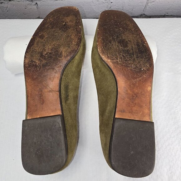 COLE HAAN OLIVE GREEN SUEDE LOAFERS WOMENS SIZE 7 CRAFTED IN ITALY - Picture 4 of 6
